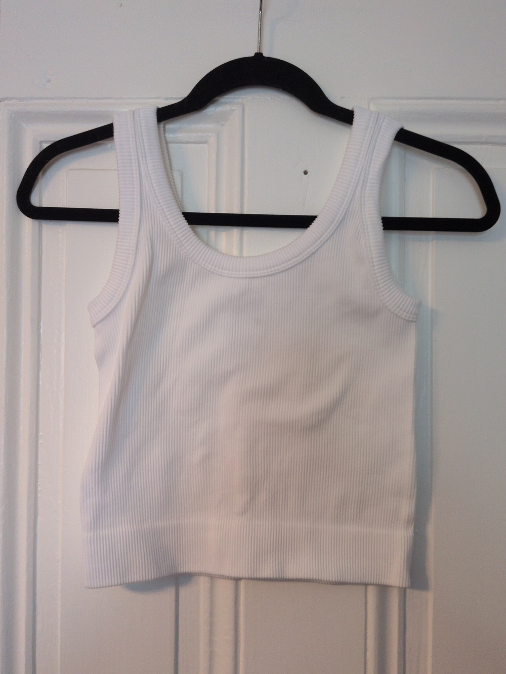 NWT Zenana Outfitters White Ribbed Crop Tank Basic Staple